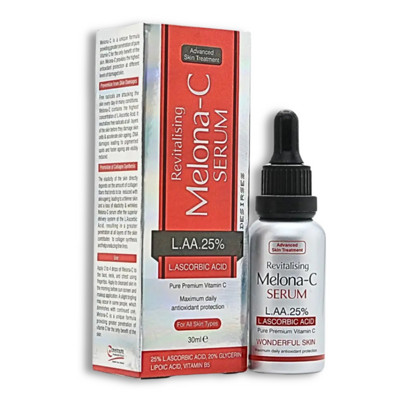 Melona C Serum bottle for skin brightening and glow