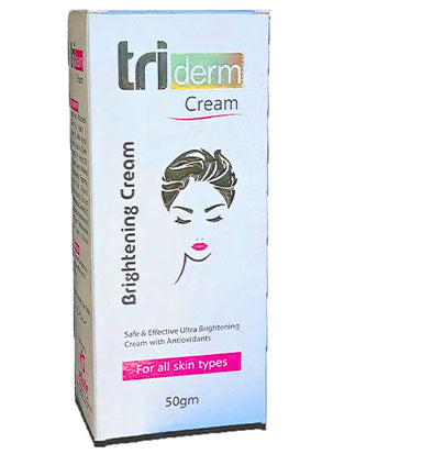 Triderm Brightening Cream 50gm for reducing dark spots, pigmentation, and brightening skin tone